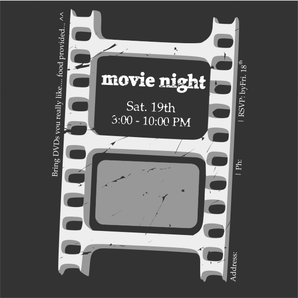 SVG Movie night ticket