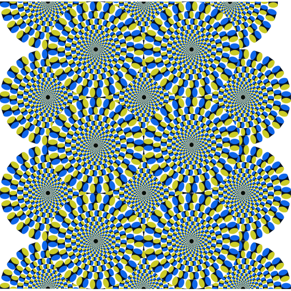 SVG Moving colorful circles forming an optical illusion