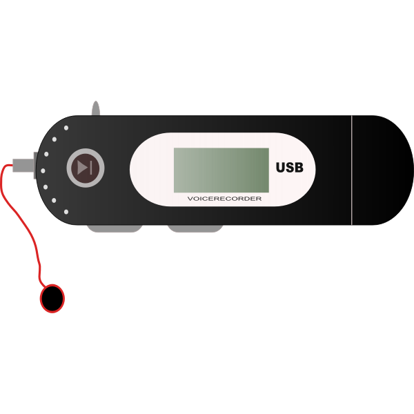 SVG MP3 player with earphones vector clip art