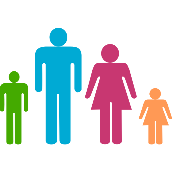 SVG Multi colored family clip art