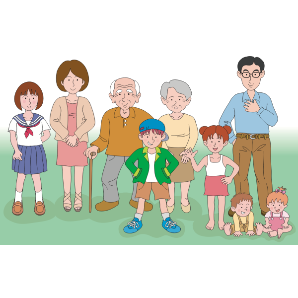 SVG Multi-generational Family Clip Art