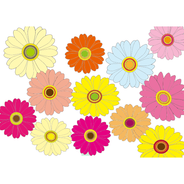 SVG Multicolored flowers