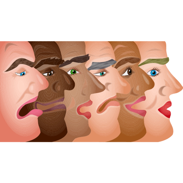 SVG Multicultural faces