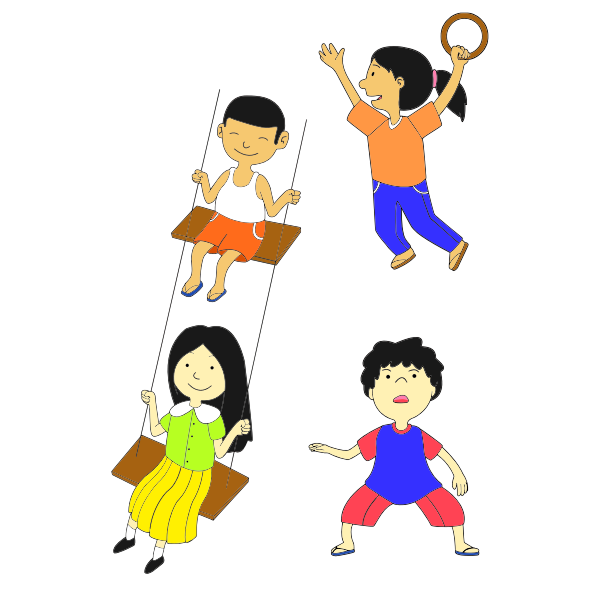SVG Multicultural Kids Playing