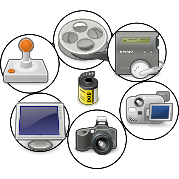 SVG Multimedia icons vector image