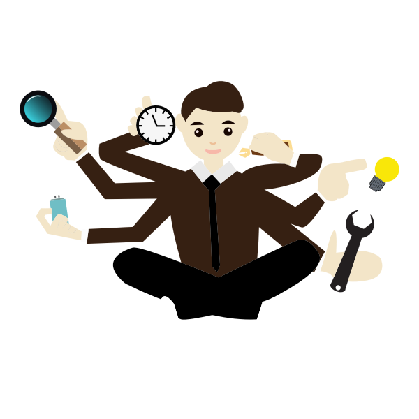 SVG Multitasking man