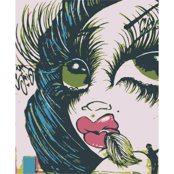 SVG Mural of girls face