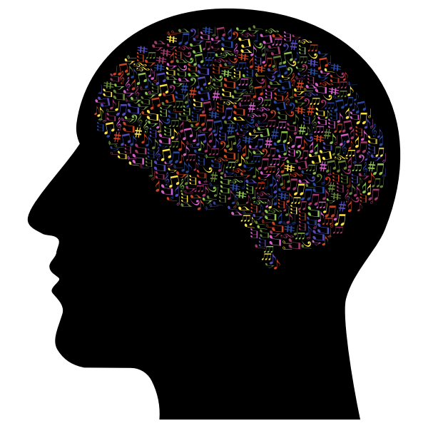 SVG Music Head Brain Silhouette