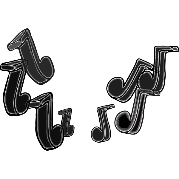 SVG Music Notes All Black