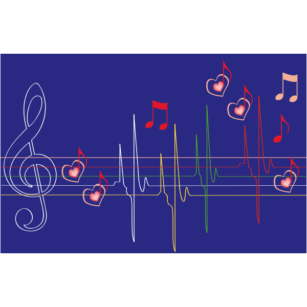 SVG Musical hart beat vector image