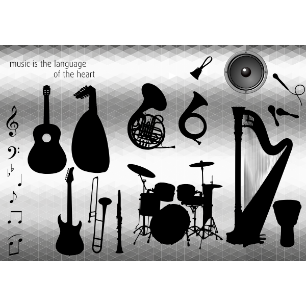 SVG Musical instruments vector image