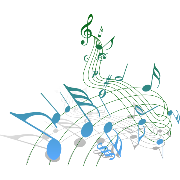 SVG Musical notes flow vector illustration