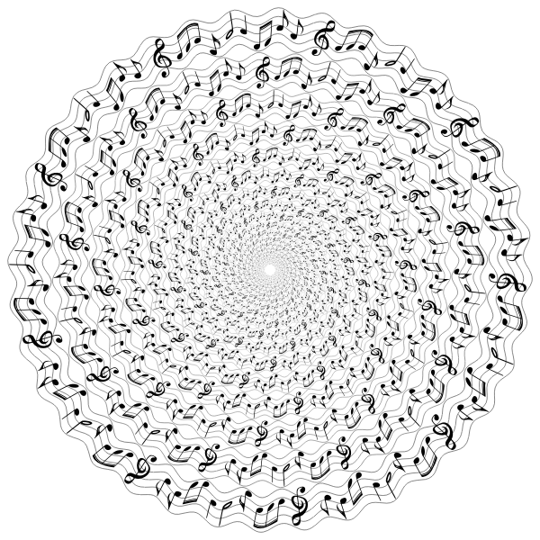 SVG Musical notes in vortex