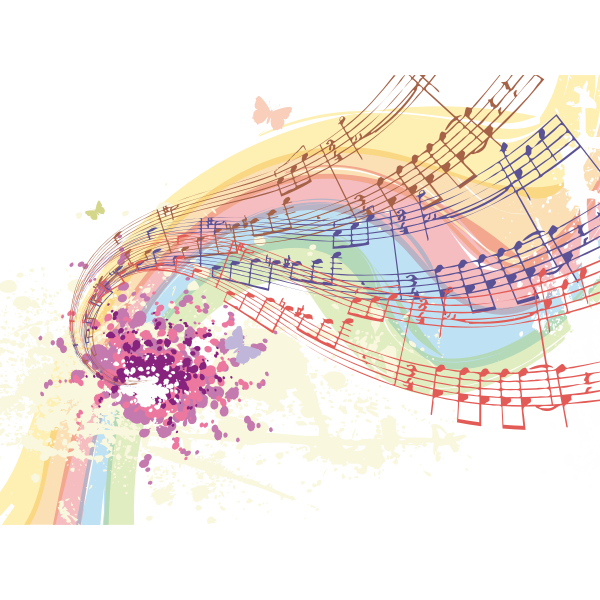 SVG Musical notes pattern vector graphics