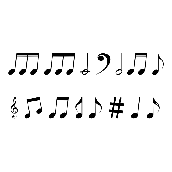 SVG Musical notes silhouette