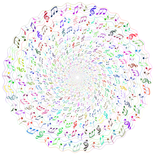 SVG Musical notes vortex vector image