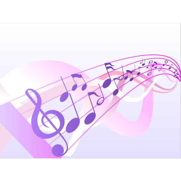 SVG Musical notes wave vector drawing