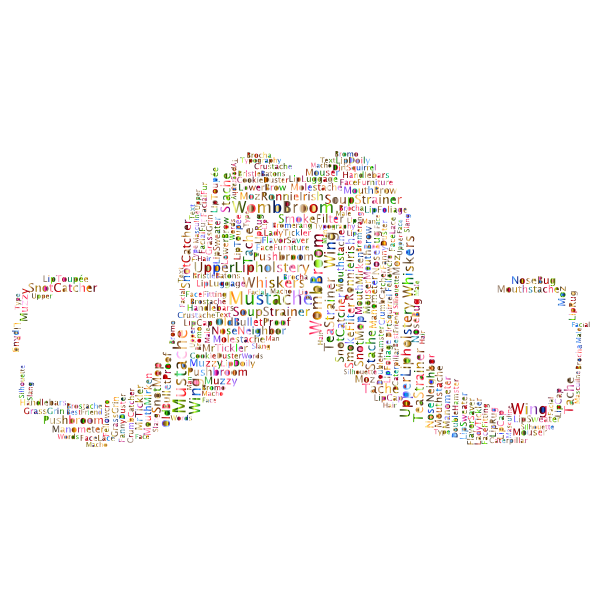 SVG Mustache word cloud