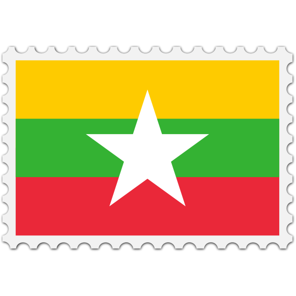 SVG Myanmar flag stamp