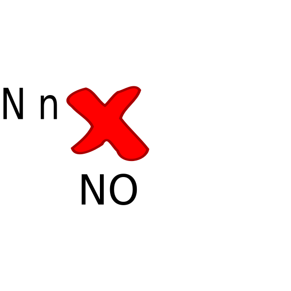 SVG N for No