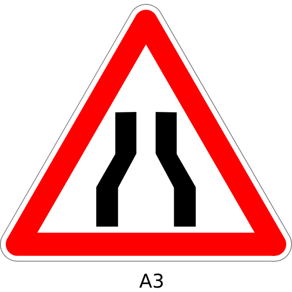 SVG Narrowing of the road