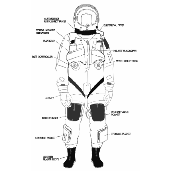 SVG NASA flight suit vector drawing
