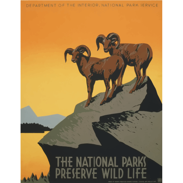 SVG National parks tourism poster