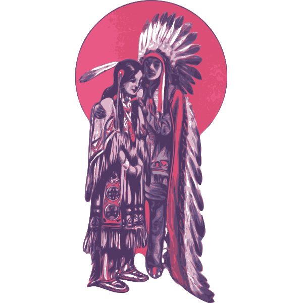 SVG Native American couple vector image