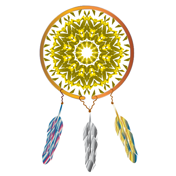 SVG Native American dream catcher vector drawing
