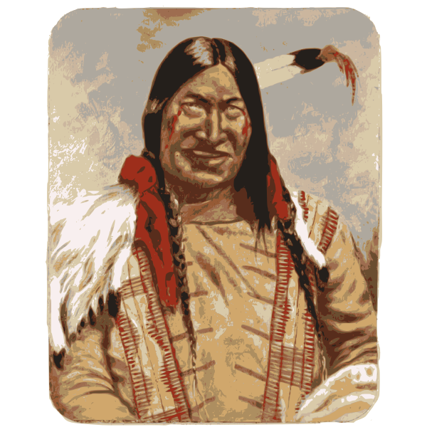 SVG Native American man smiling vector clip art