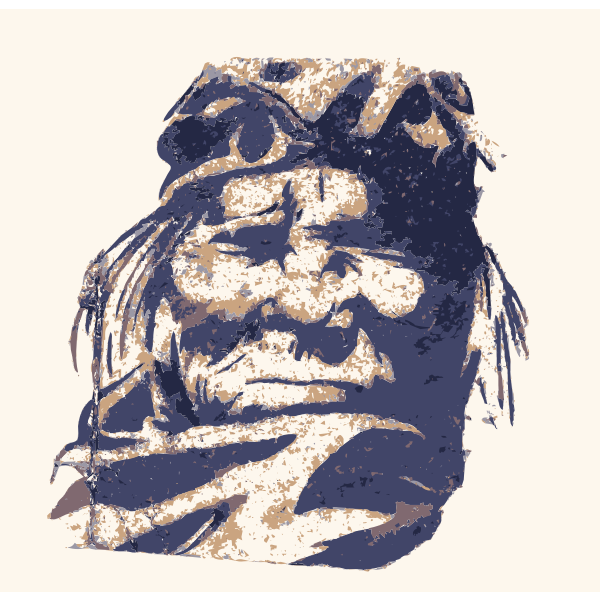 SVG Native American portrait painting vector image
