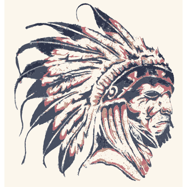 SVG Native American street art vector drawing
