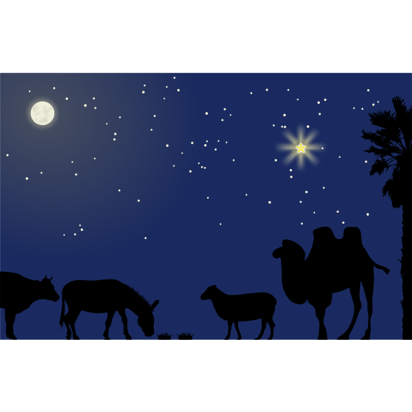 SVG Nativity scene background vector illustration