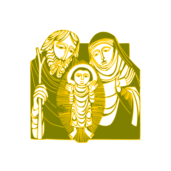 SVG Nativity scene in shades of green and yellow
