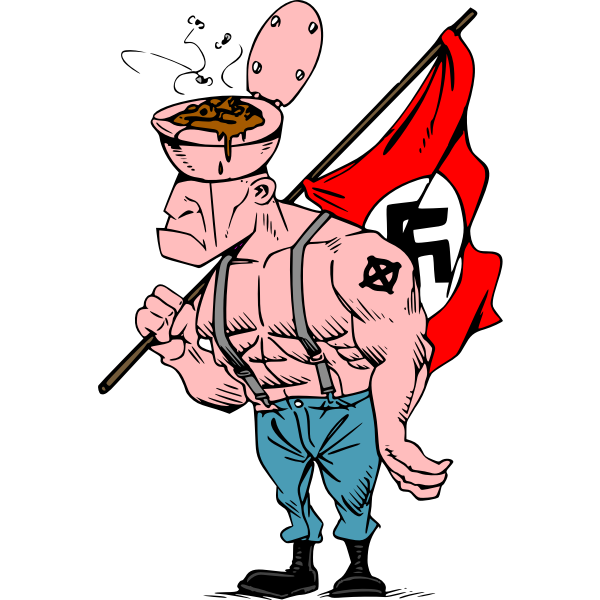 SVG Nazi skinhead caricature