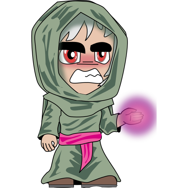 SVG Necromancer Chibi Vector Clip Art