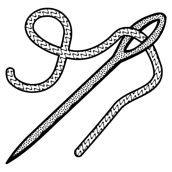 SVG Needle and thread line art vector illustration