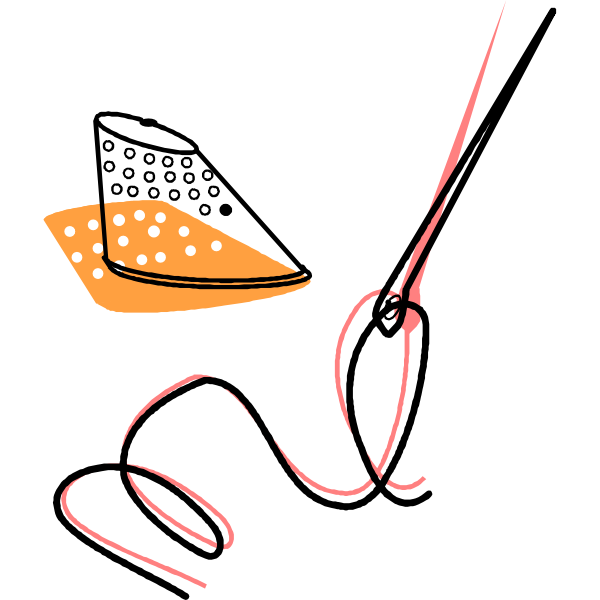 SVG Needle thread and timble