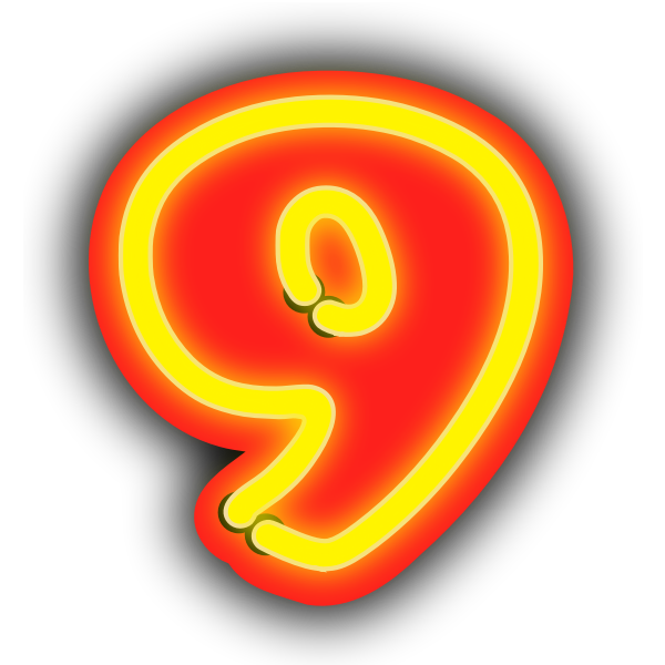 SVG Neon Numerals-9