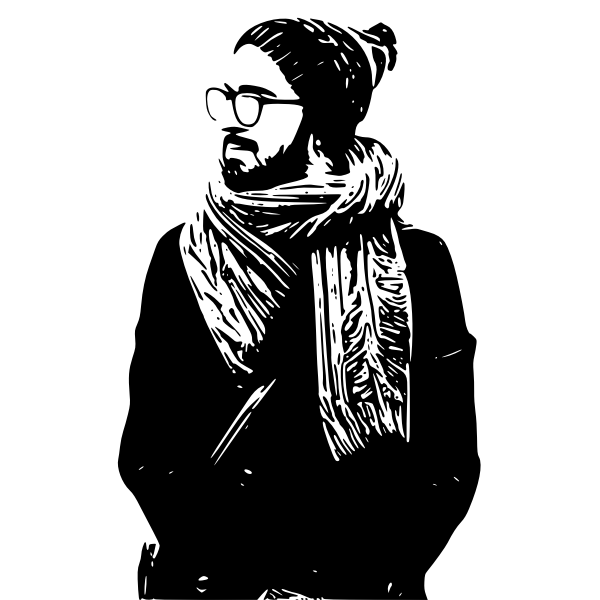 SVG Nerd with scarf and cap