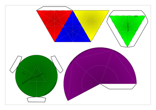 SVG nets of cone enveloped tetrahedron