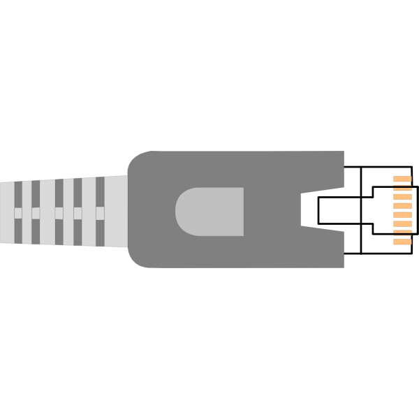 SVG Network straight connector for ethernet RJ-45 clip art