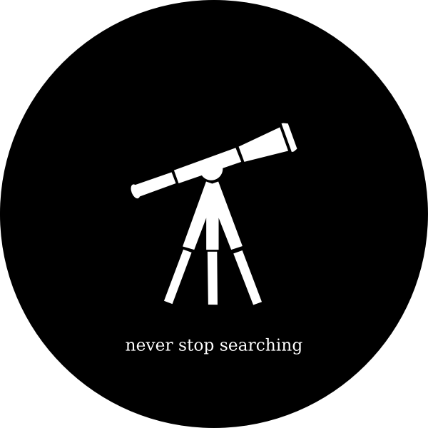 SVG Never stop searching label vector image