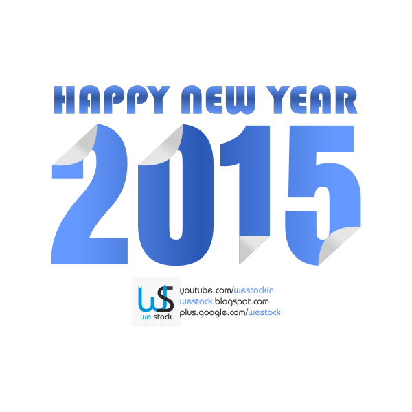 SVG New Year 2015 blue colored sticky style