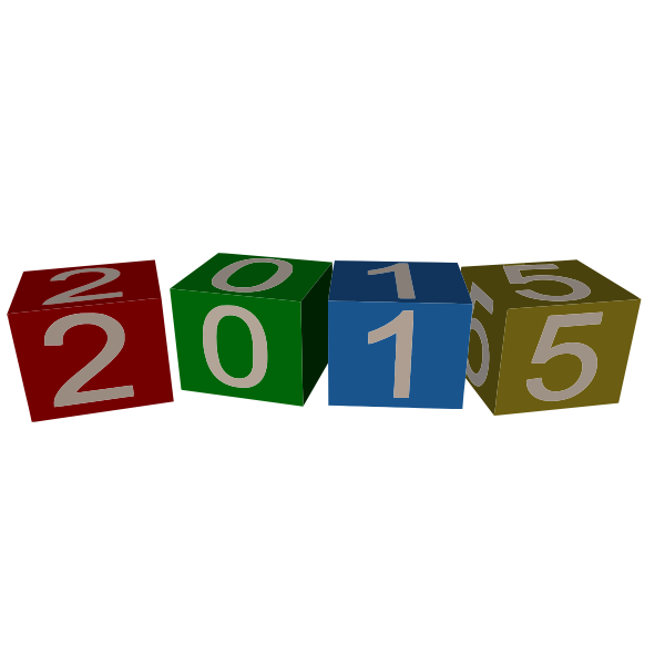 SVG New Year 2015 cubes vector graphics
