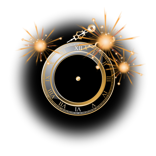 SVG New Year celebration clock vector image