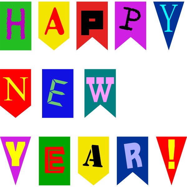 SVG New Year Flags Vector
