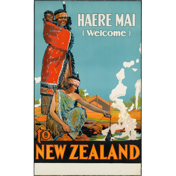SVG New Zealand traditional poster