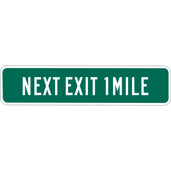 SVG Next Exit 1 mile