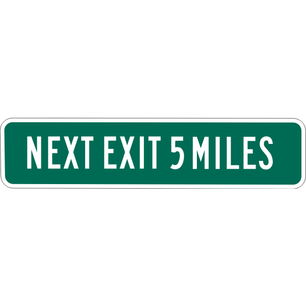 SVG Next Exit 5 miles